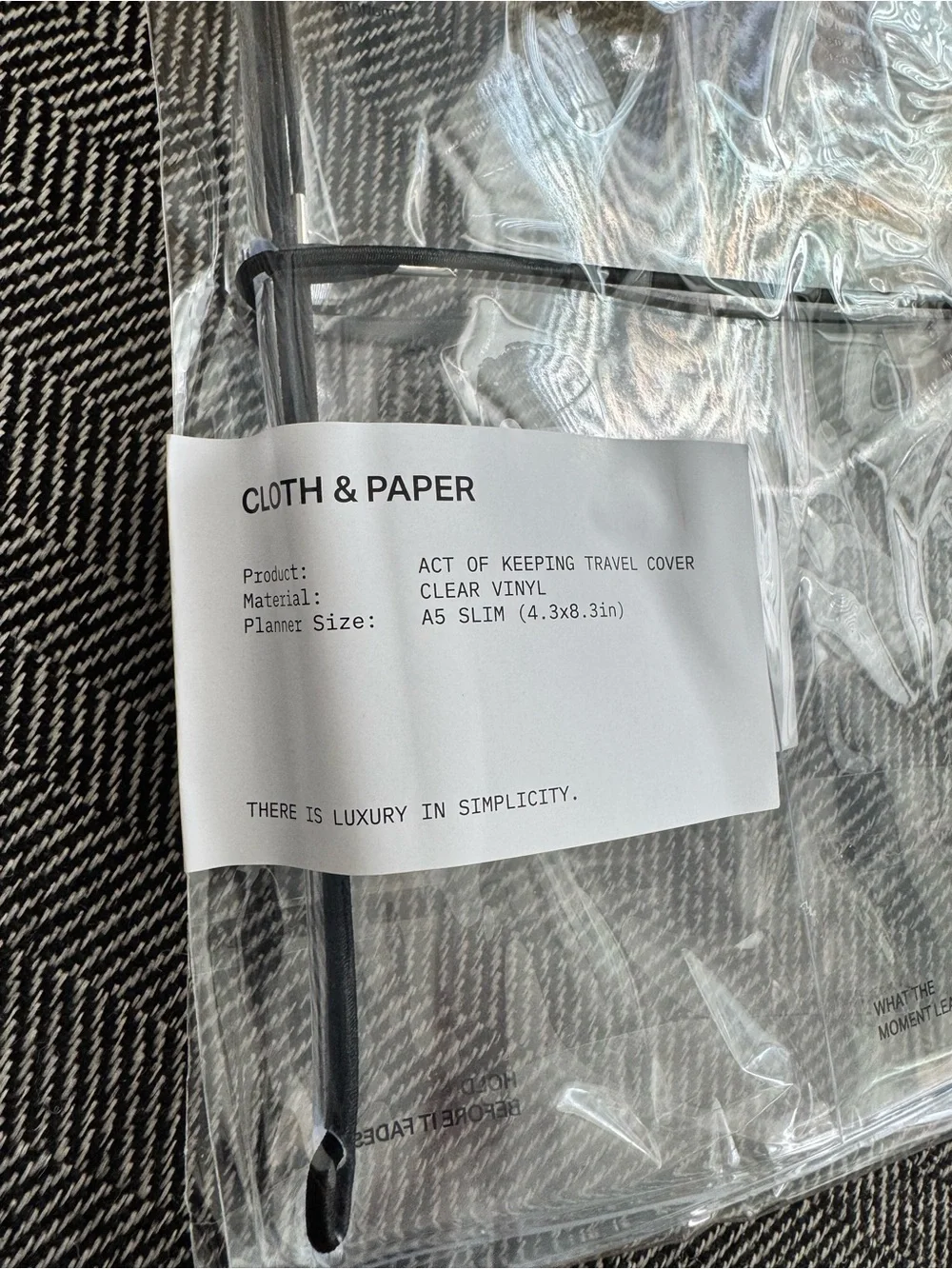 Clear Vinyl Travel Cover for A5 Slim Planner
